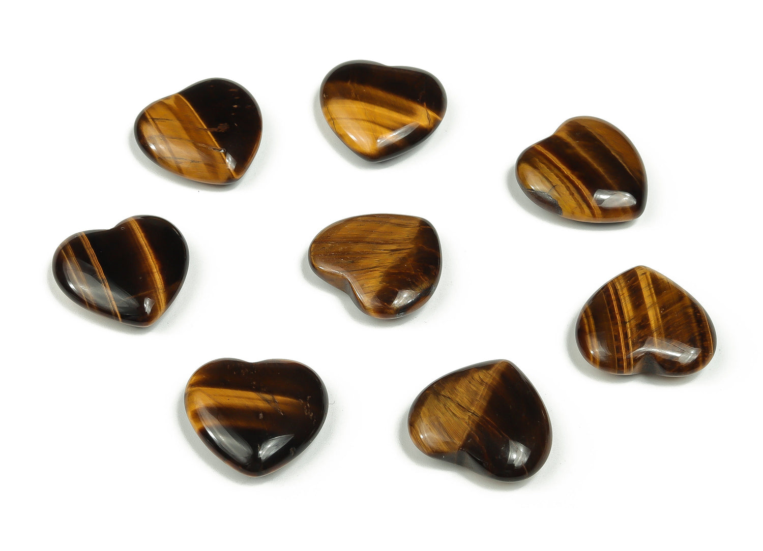Tiger Eye Heart Gemstone - 20x20x6mm - HE1070