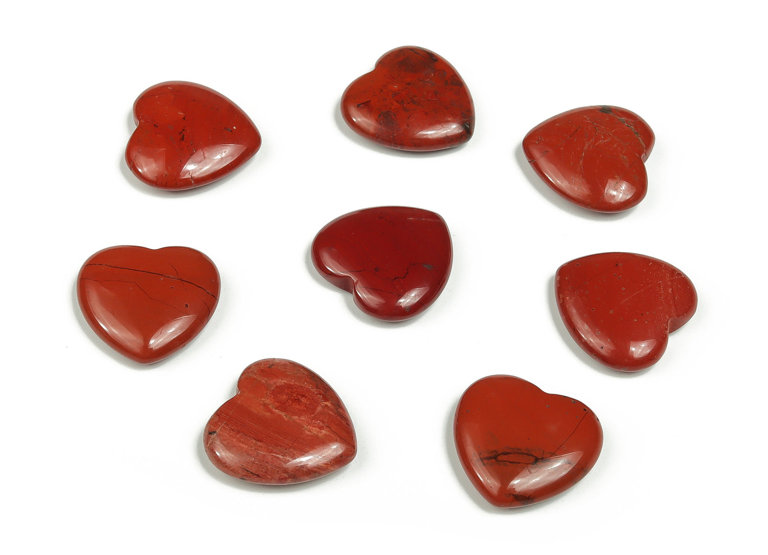 Pierre précieuse plate en jaspe rouge en forme de cœur - Pierres de guérison - Cœur sculpté - Pierres naturelles - 20 x 20 x 6 cm - HE1076