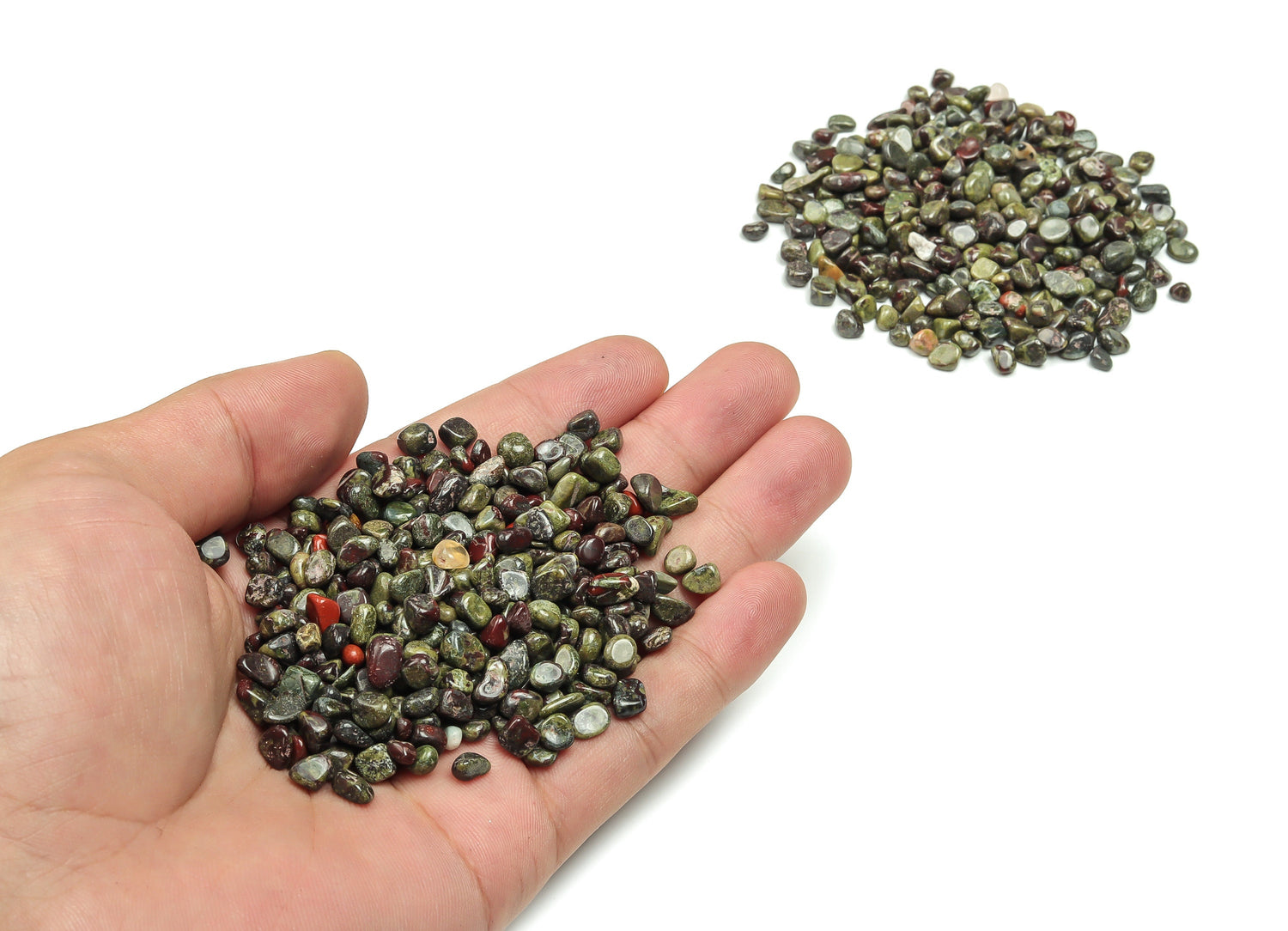 Dragon Blood Jasper Crystal Chips - Semi Tumbled Stone - Bulk - 2-6mm - CP1045