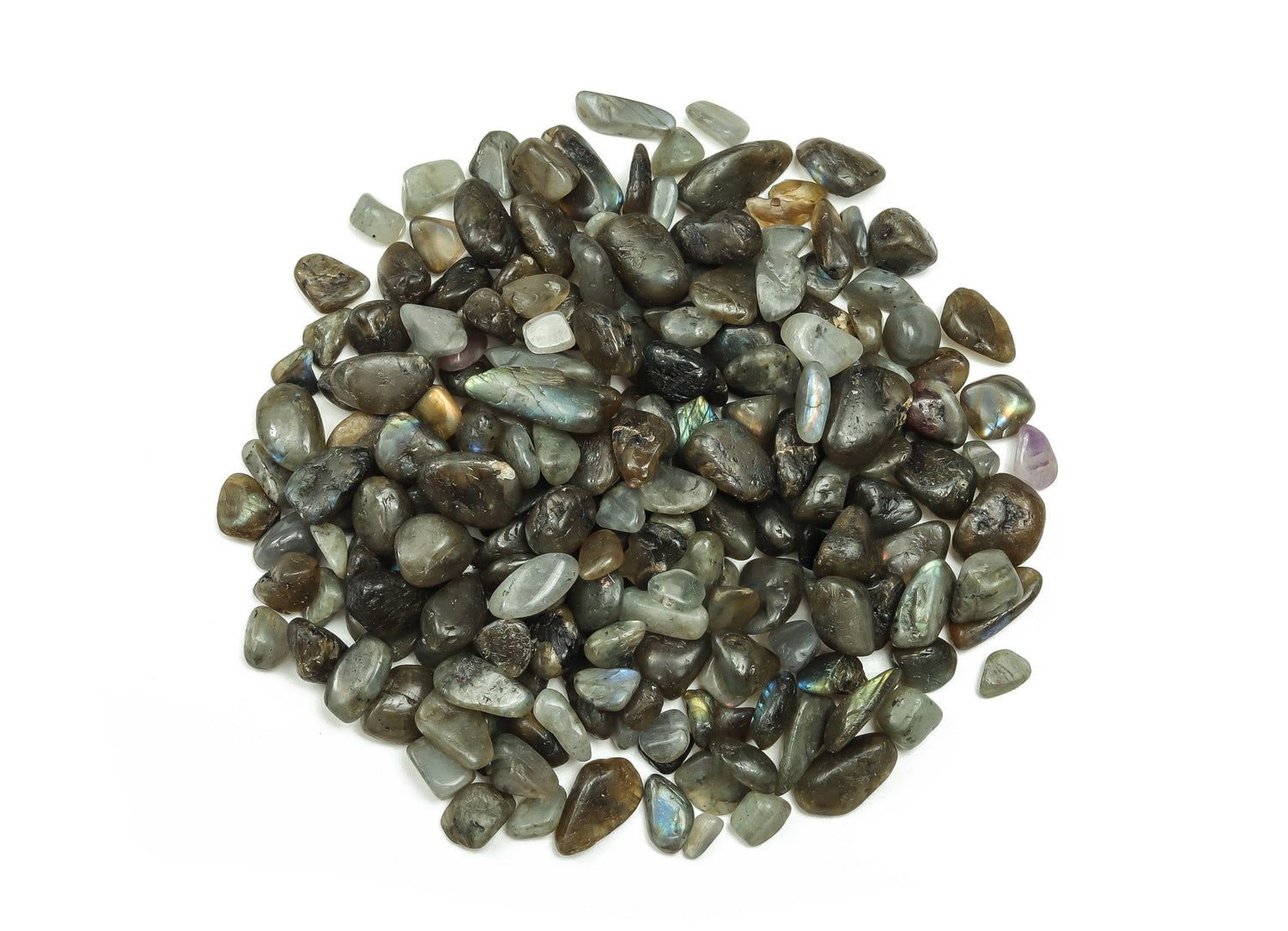 Labradorite Crystal Chips - Semi Tumbled Stone - Bulk - 7-12mm - CP1050