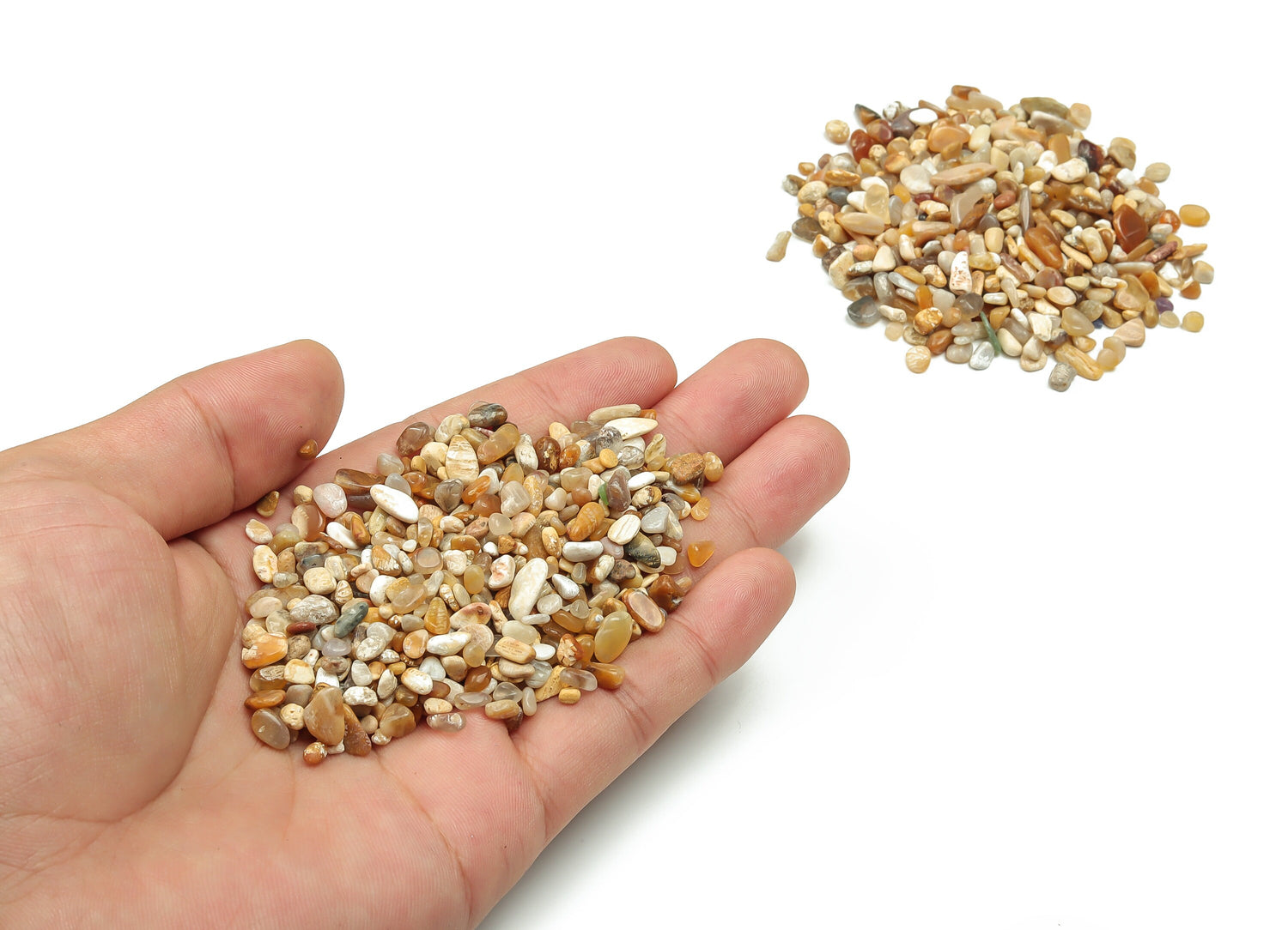 Fossil Coral Crystal Chips - Semi Tumbled Stone - Bulk - 2-6mm - CP1051