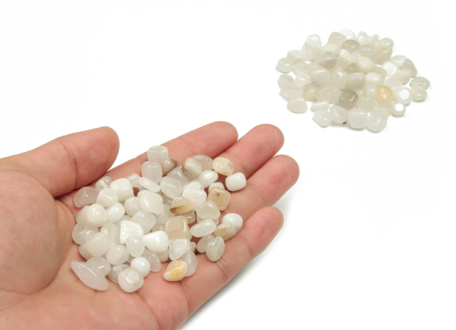 White Jade Crystal Chips - Semi Tumbled Stone - Bulk - 7-12mm - CP1065