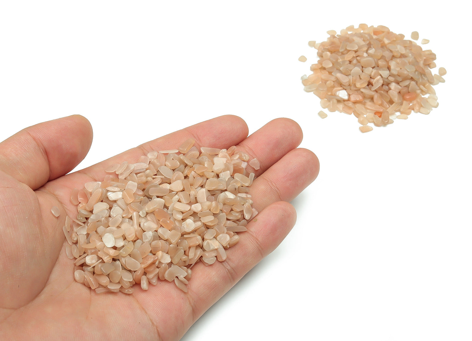Peach Moonstone Crystal Chips - Orange Moonstone - Semi Tumbled Stone - Bulk - 2-6mm - CP1074