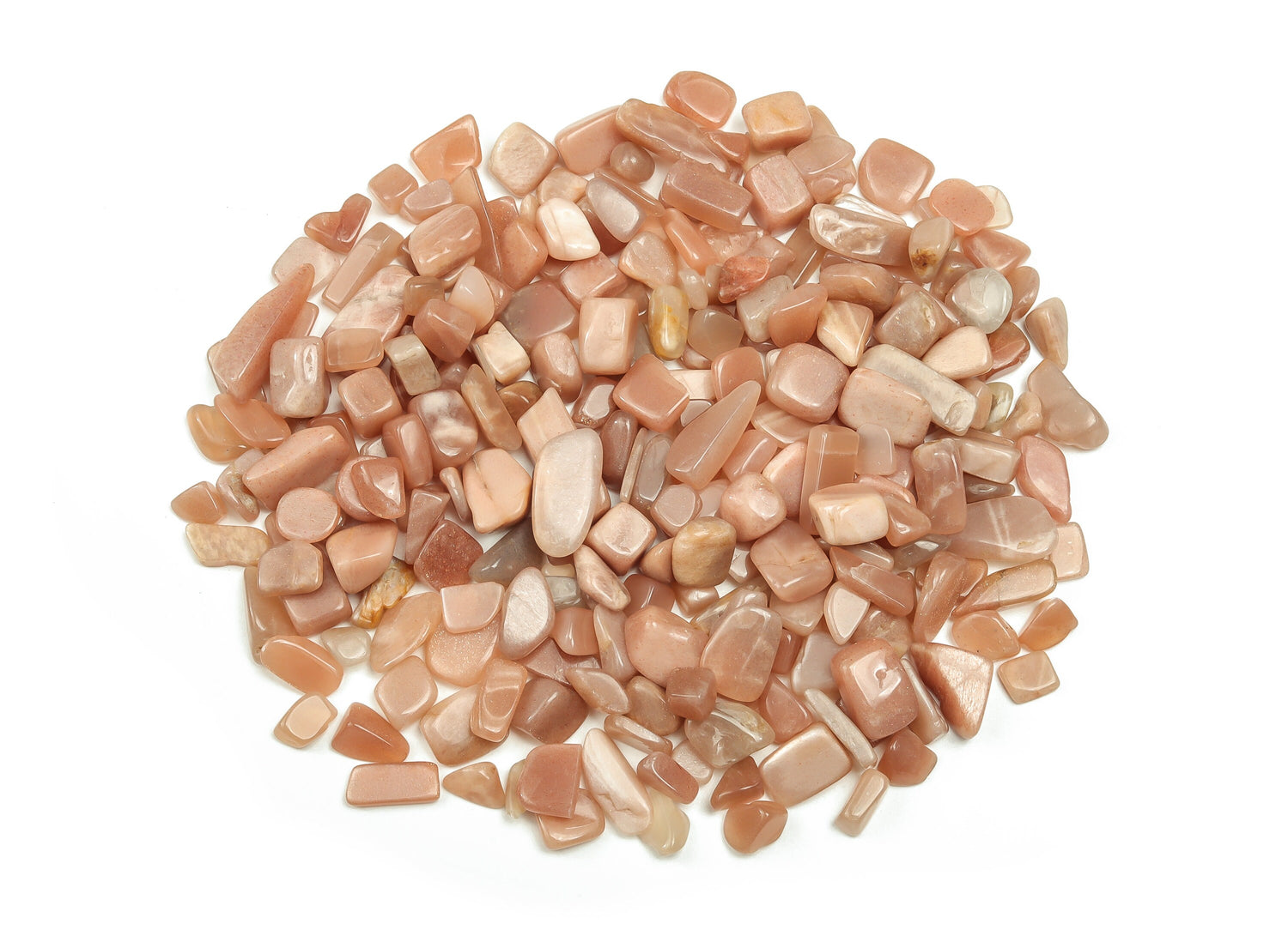 Peach Moonstone Crystal Chips - Orange Moonstone - Semi Tumbled Stone - Bulk - 7-12mm  - CP1075