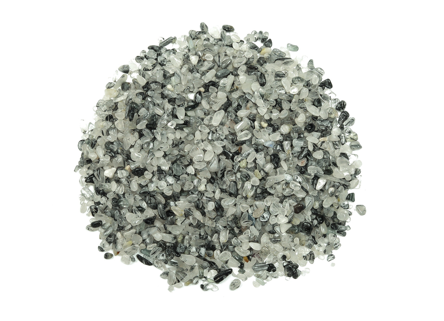 Éclats de quartz tourmaliné ?€? Pierres de lithothérapie ?€? Pierres précieuses naturelles en vrac ?€? Décoration intérieure 2-6 mm - CP1105