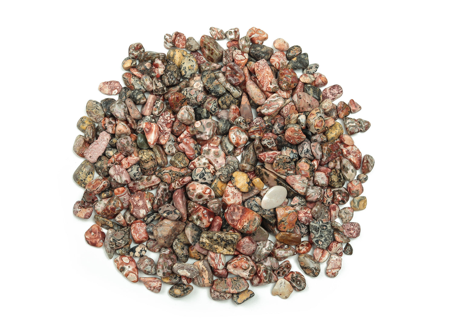 Leopard Skin Jasper Crystal Chips - Semi Tumbled Stone - Bulk - 7-12mm - CP1104