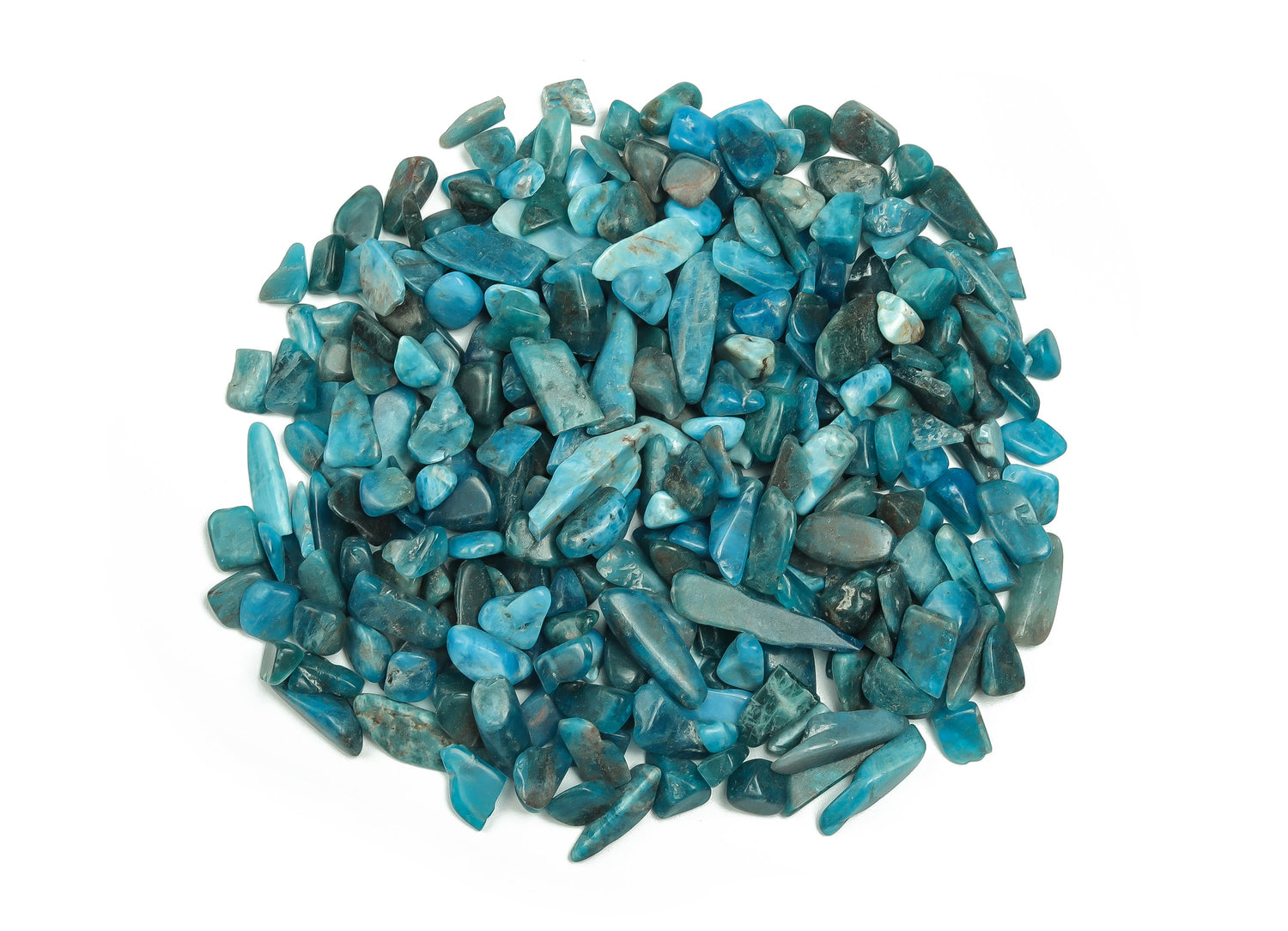 Blue Apatite Crystal Chips - Semi Tumbled Stone - Bulk - 7-12mm - CP1133