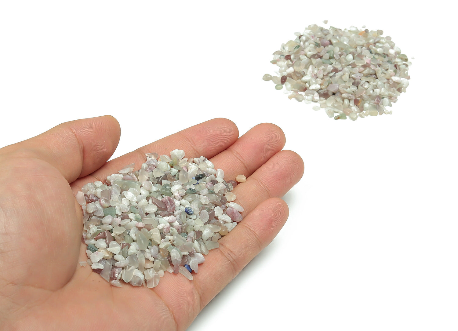 Plum Blossom Tourmaline Crystal Chips - Semi Tumbled Stone - Bulk - 2-6mm - CP1135