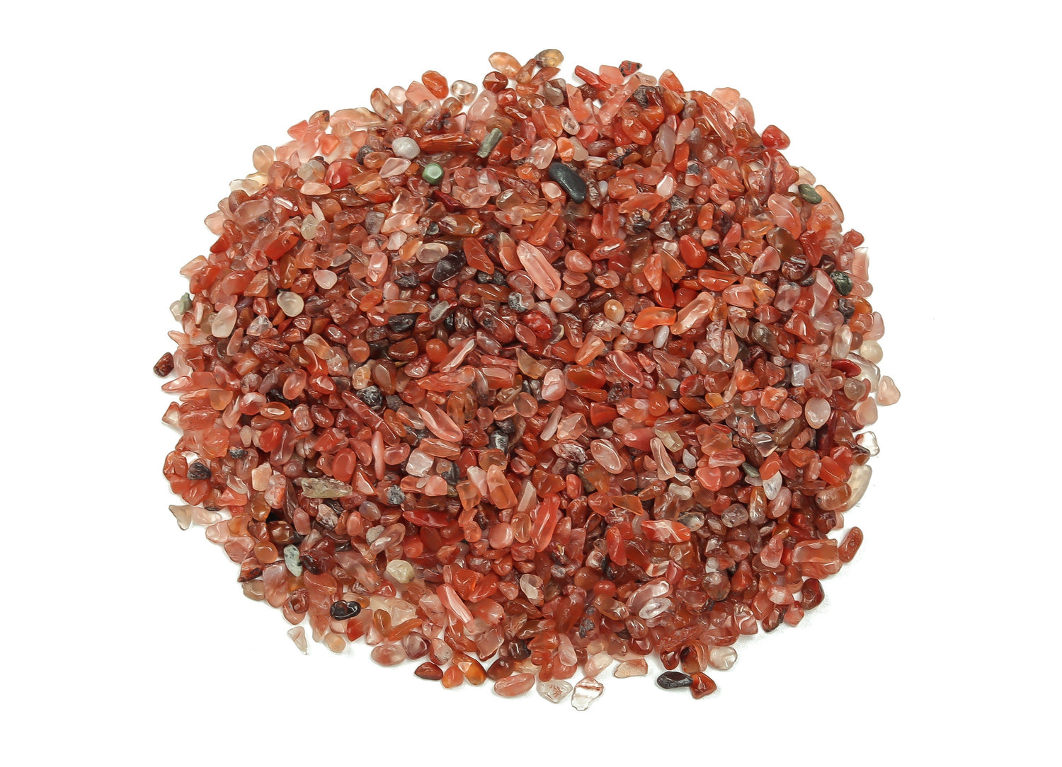 Red Agate Crystal Chips - Semi Tumbled Stone - Bulk - 2-6mm - CP1001