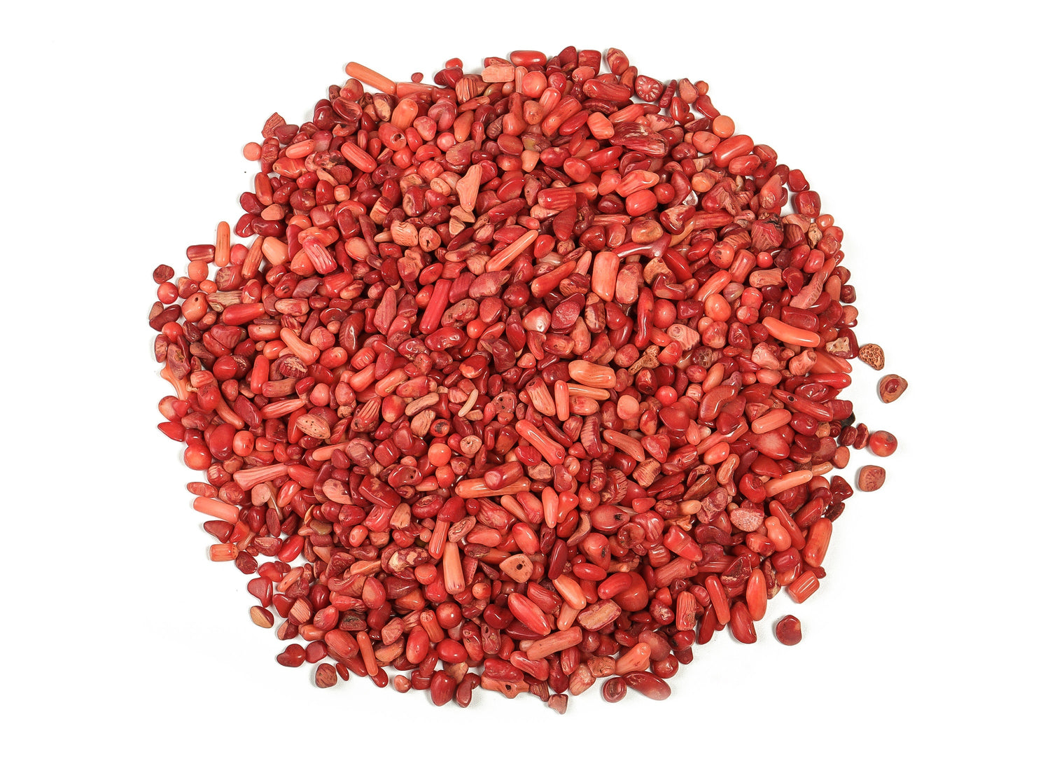 Red Coral Crystal Chips - Semi Tumbled Stone - Bulk - 2-6mm - CP1016