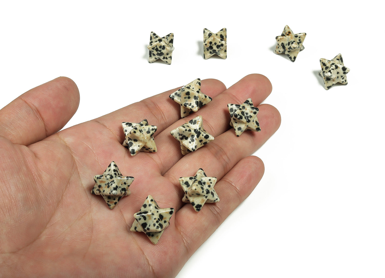 Dalmation Jasper Merkaba Star Crystal - Reiki Healing - 13mm - ME1001