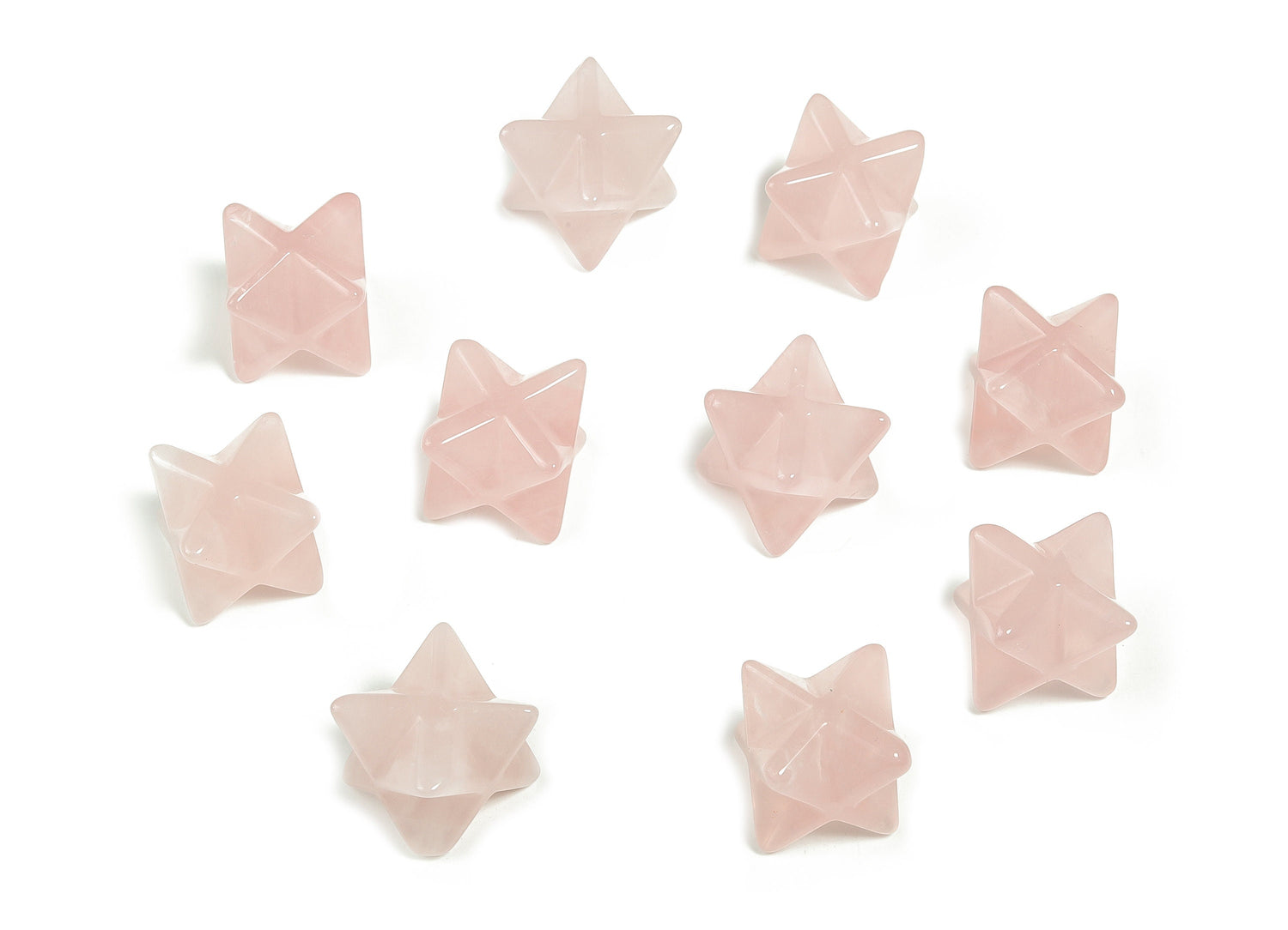 Rose Quartz Merkaba Star Crystal - Reiki Healing - 13mm - ME1002