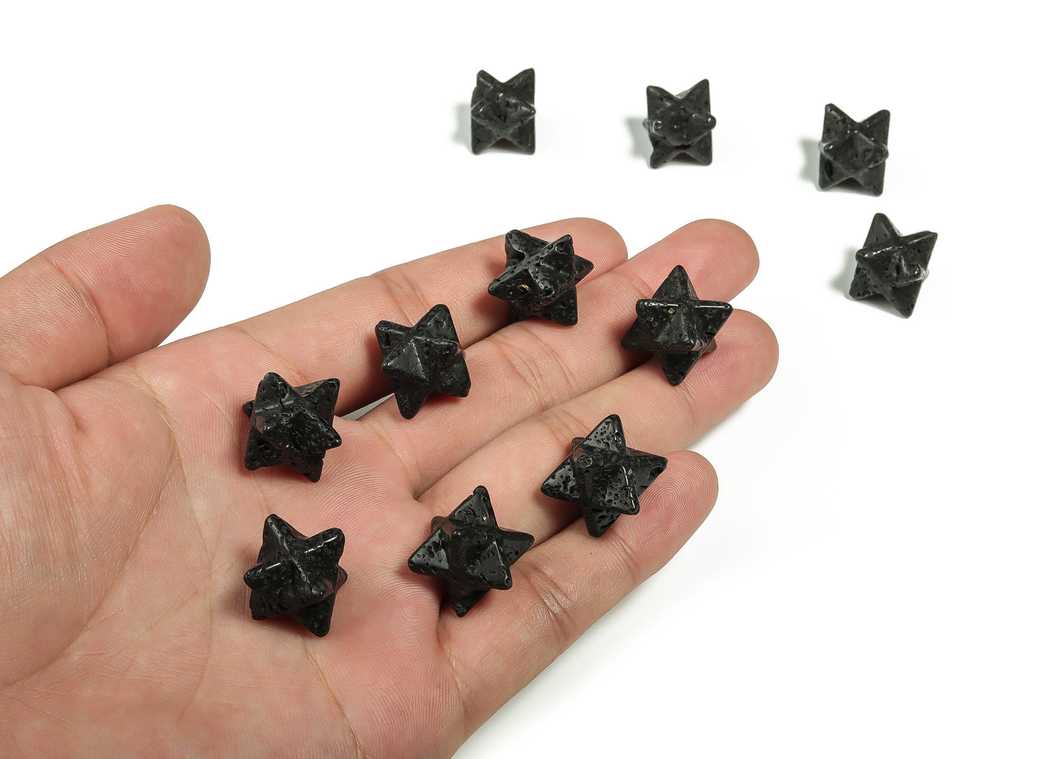 Lava Merkaba Star Crystal Carving - Crystal Reiki Healing - 13mm - ME1013