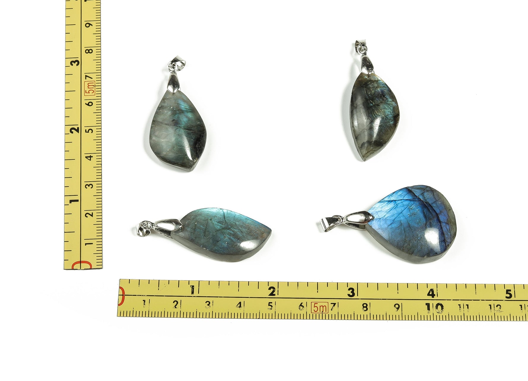 Labradorite crystal pendant from GemstoneGO, featuring a polished, iridescent gemstone ready for jewelry making.