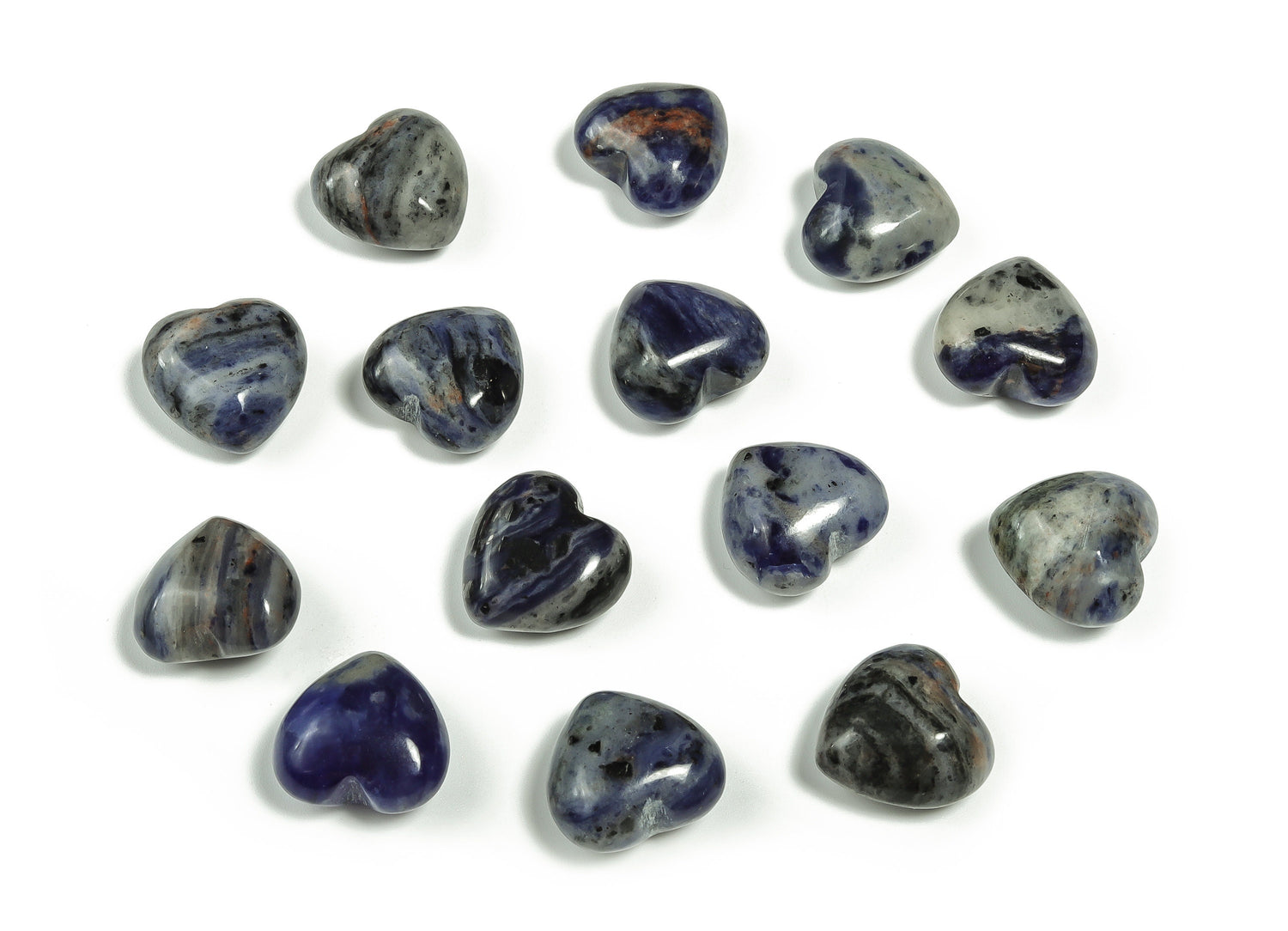 Sodalite Heart Gemstone - Puffy Heart Shaped - 15x15x9mm - HE1001