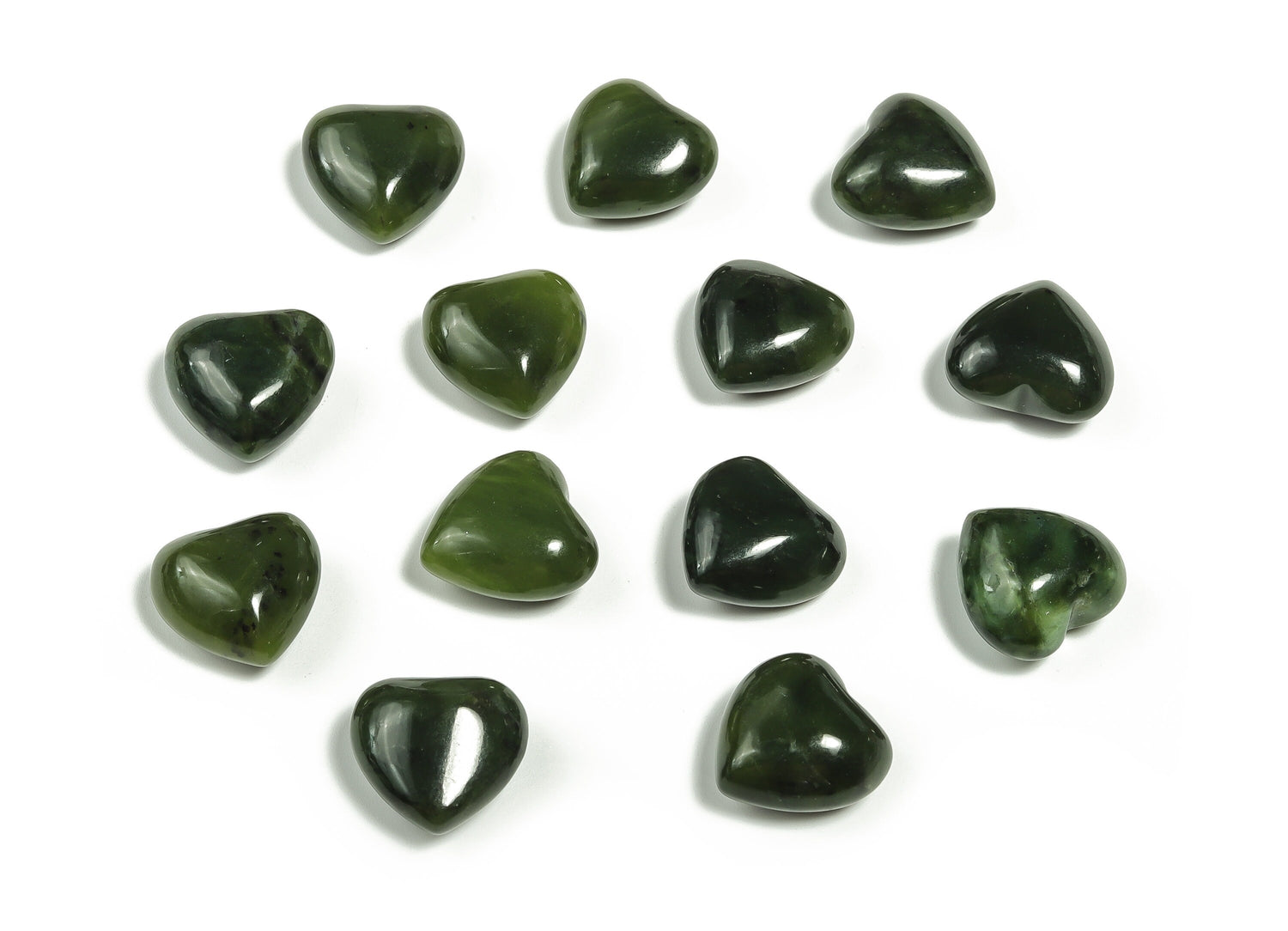 Green Agate Heart Gemstone - Puffy Heart Shaped 15x15x9mm - HE1004