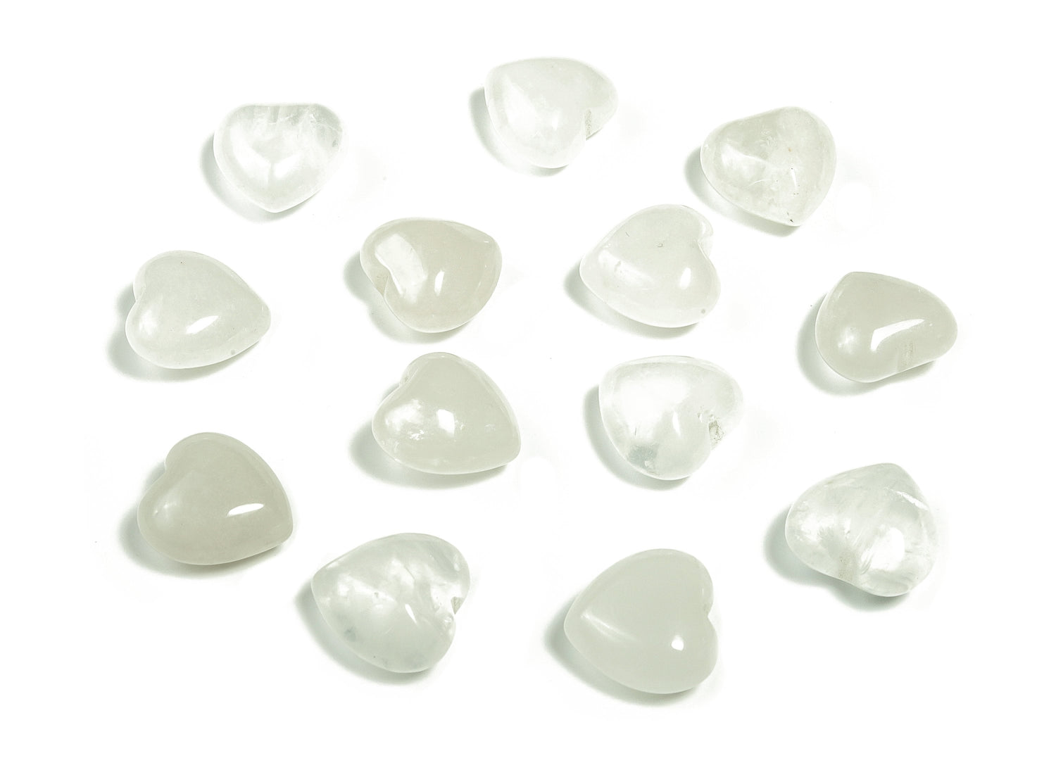 Pierre précieuse en forme de cœur en quartz clair - Cœurs en cristal de quartz - Lithothérapie - Cadeaux en cristal - Dissipe les énergies négatives - 15 x 15 x 9 mm - HE1010