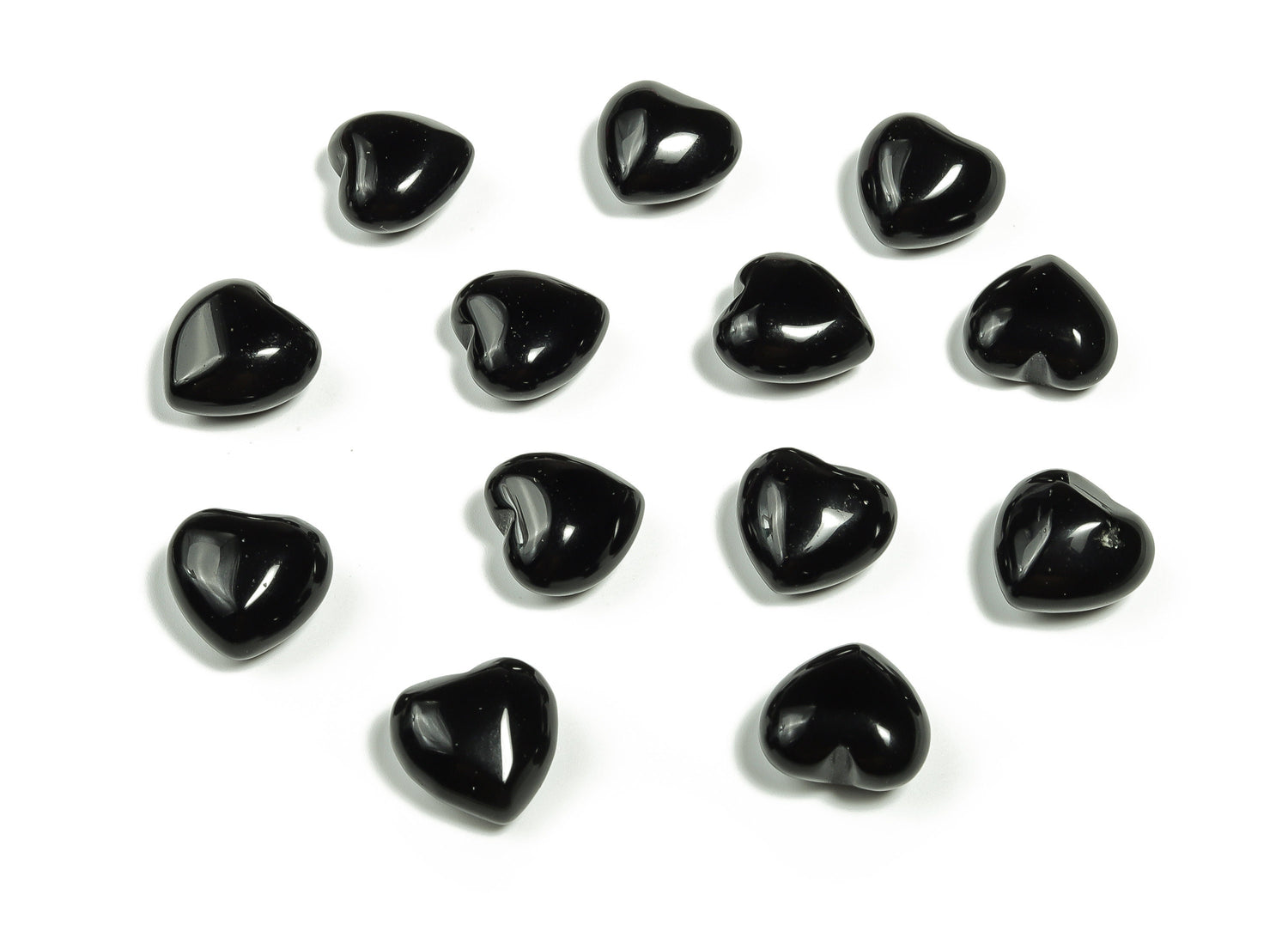 Obsidian Heart Gemstone- Black Obsidian Heart - Puffy Heart Shaped - 15x15x9mm - HE1015