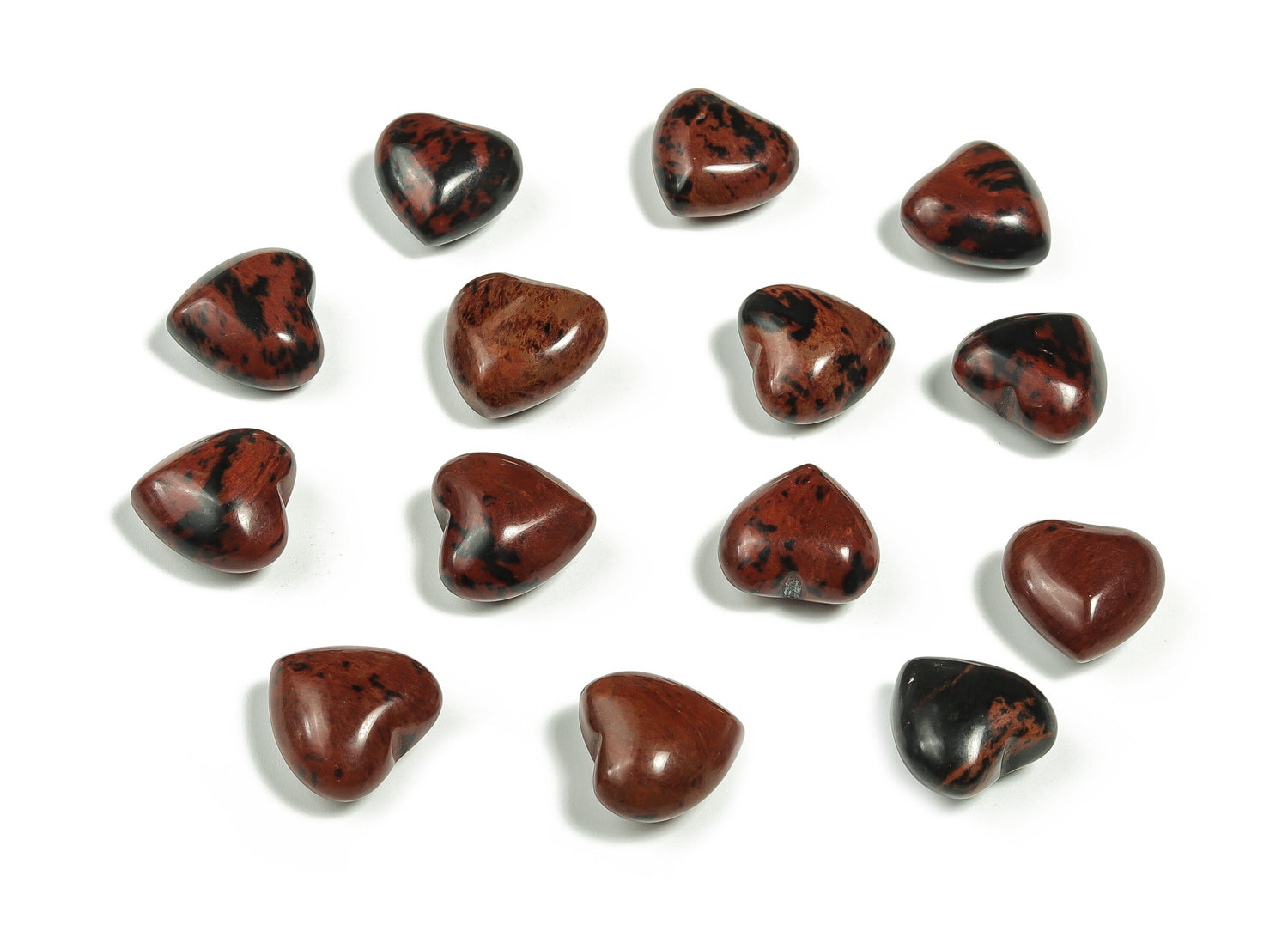 Mahogany Obsidian Heart Gemstone - Puffy Heart Shaped - 15x15x9mm - HE1016