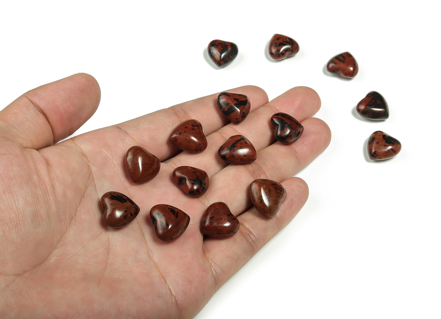 Mahogany Obsidian Heart Gemstone - Puffy Heart Shaped - 15x15x9mm - HE1016