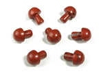 Red Jasper mushroom carved gemstone, 20mm, from GemstoneGO, showcasing detailed mushroom shape and rich red color.