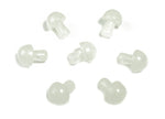 Clear quartz mushroom carved gemstone, 20mm, from GemstoneGO, showing detailed mushroom shape and polished surface.