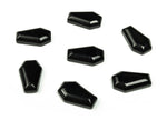Obsidian coffin-shaped crystal cabochon with carved details, 30mm gemstone from GemstoneGO for collection or jewelry making.