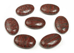 Red Sesame Jasper palm gemstone spa stone, 45x35mm, smooth polished red and beige stone from GemstoneGO.