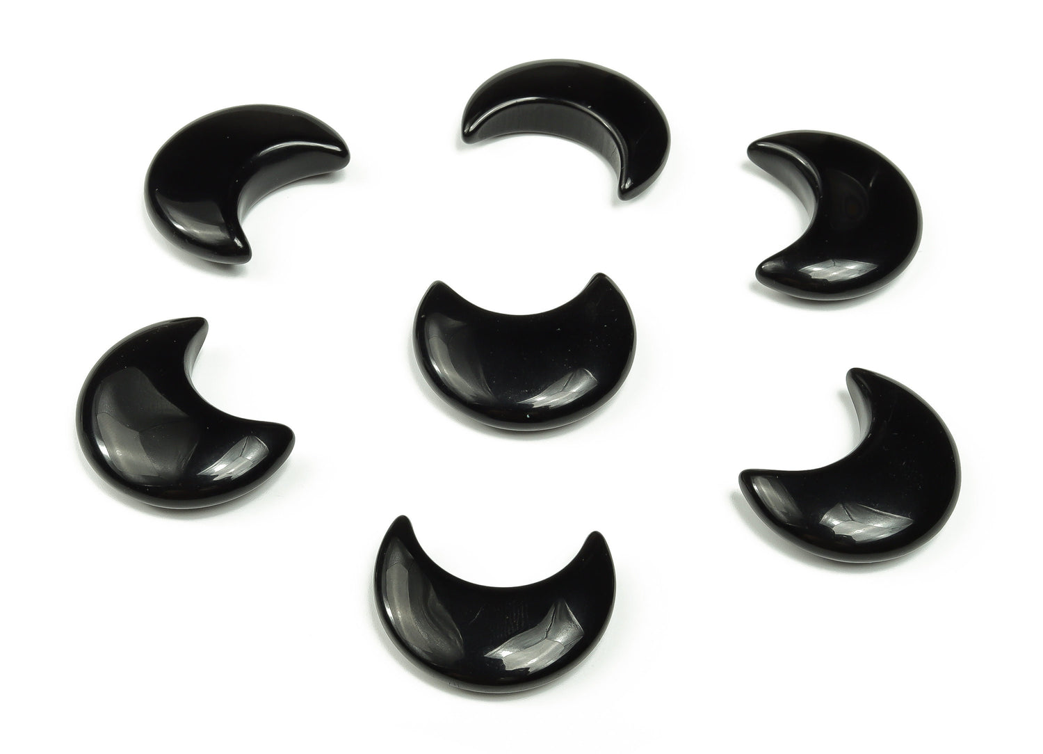 Obsidian Gemstone Moon - 30mm - MO1043