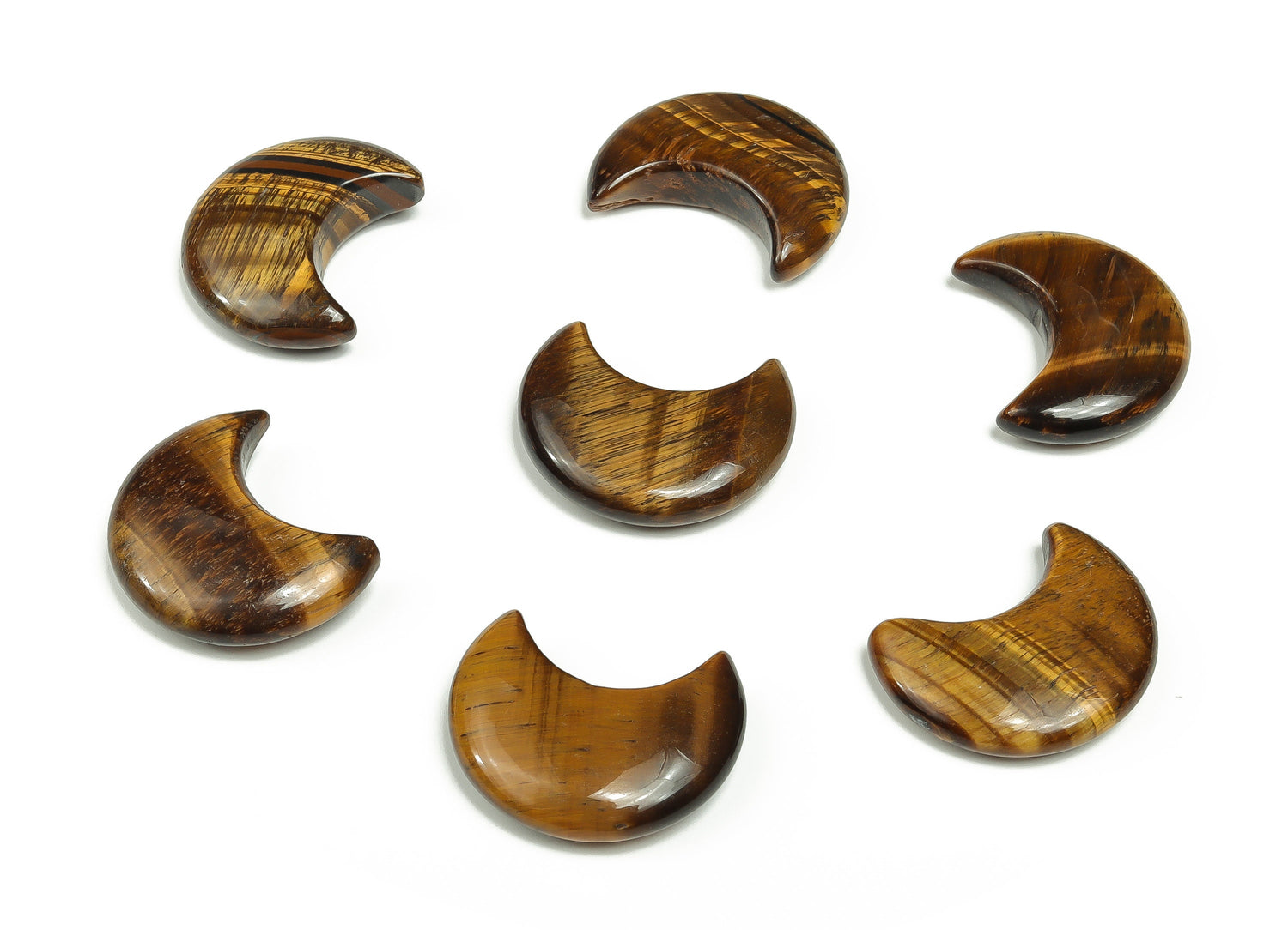 Tiger Eye Gemstone Moon - 30mm - MO1045