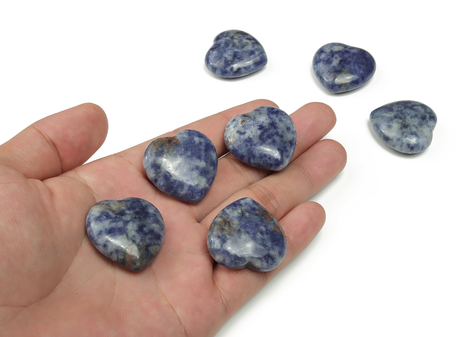 Blue Spot Jasper Heart Gemstone - 30mm - HE1186