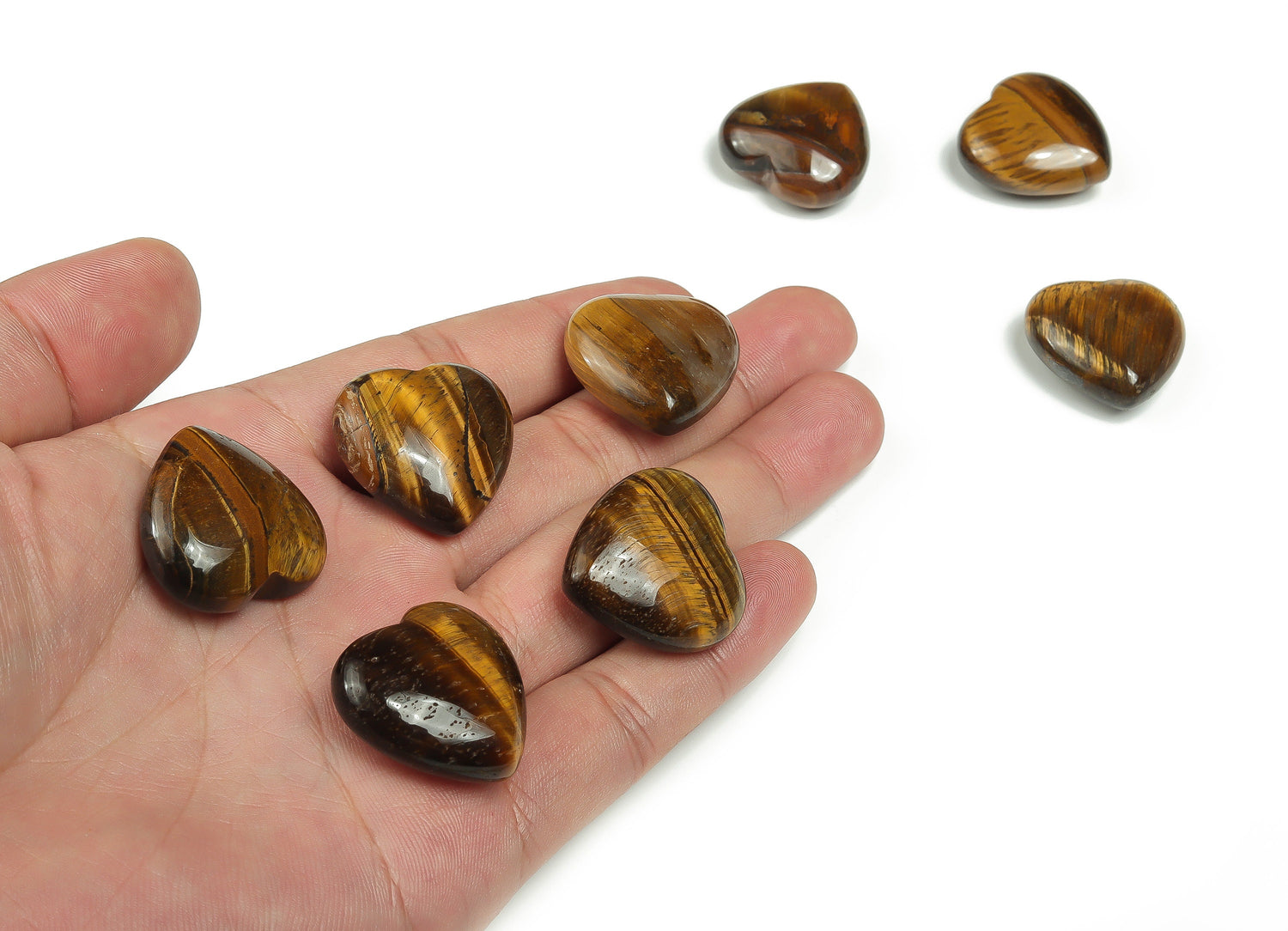 Tiger Eye Heart Gemstone - 25mm - HE1129