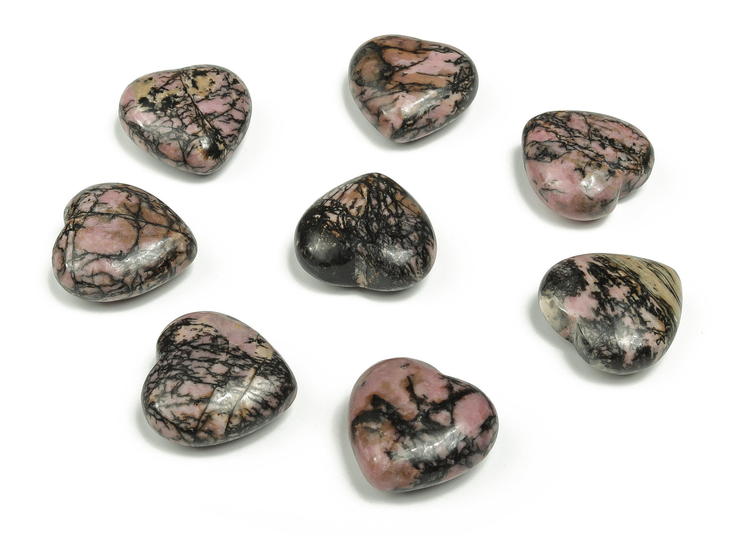 Rhodonite Heart Gemstone - 25mm - HE1125