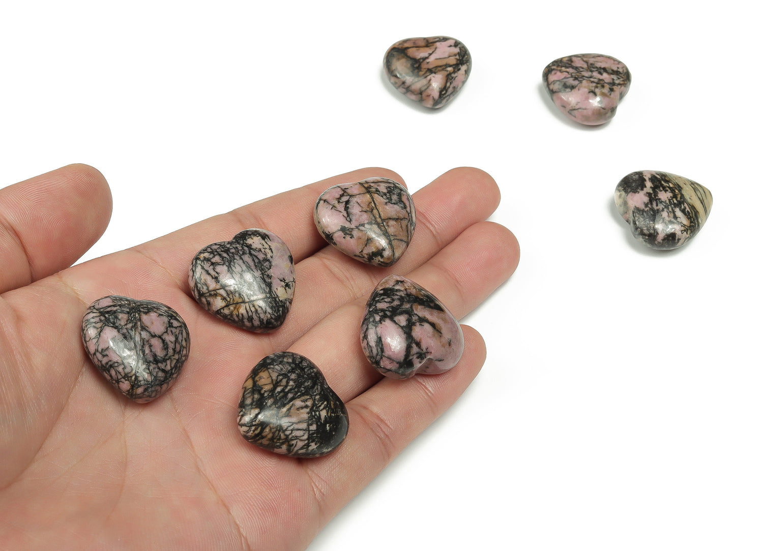 Rhodonite Heart Gemstone - 25mm - HE1125