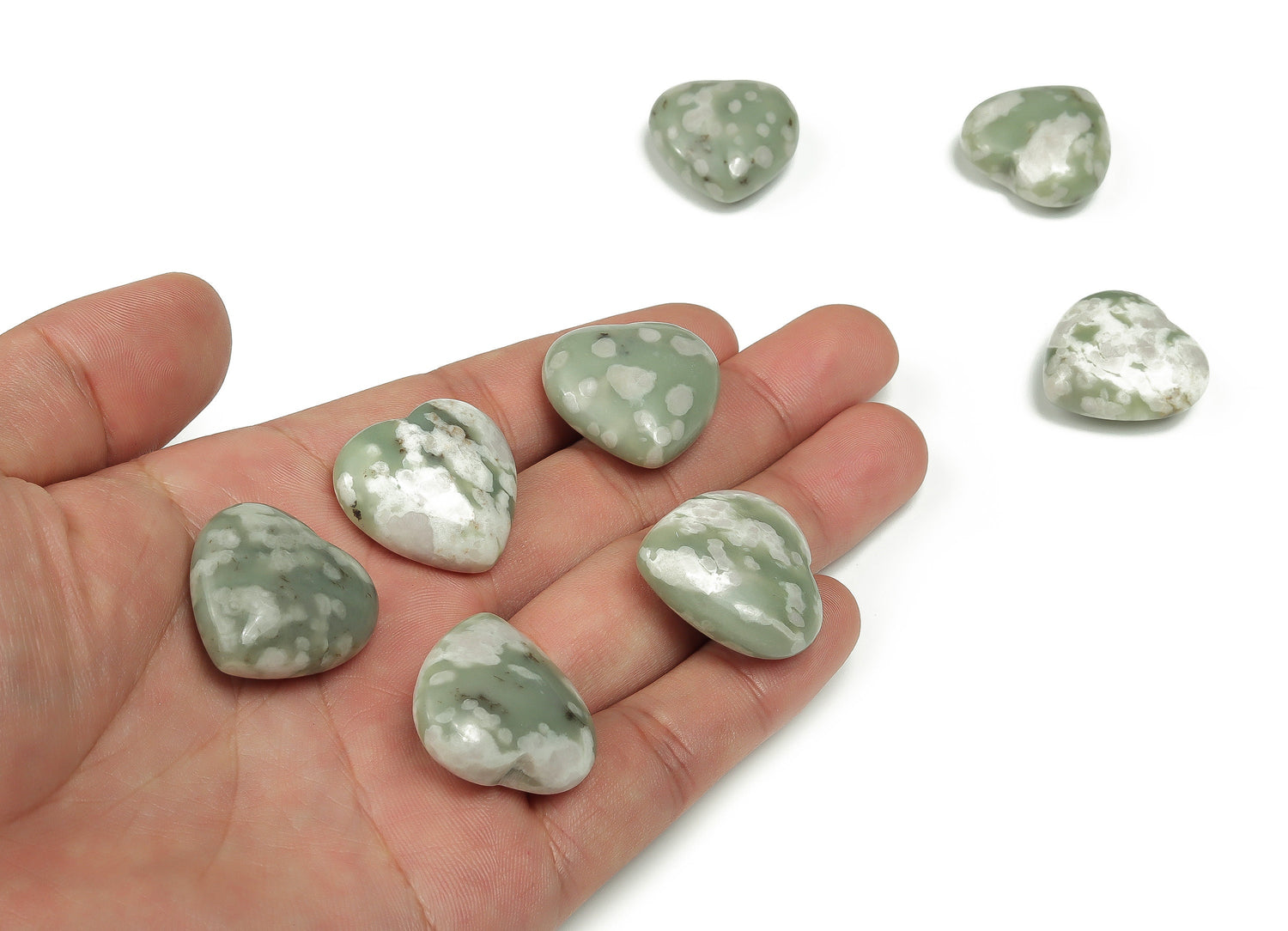 Peace Jade Heart Gemstone - 25mm - HE1128