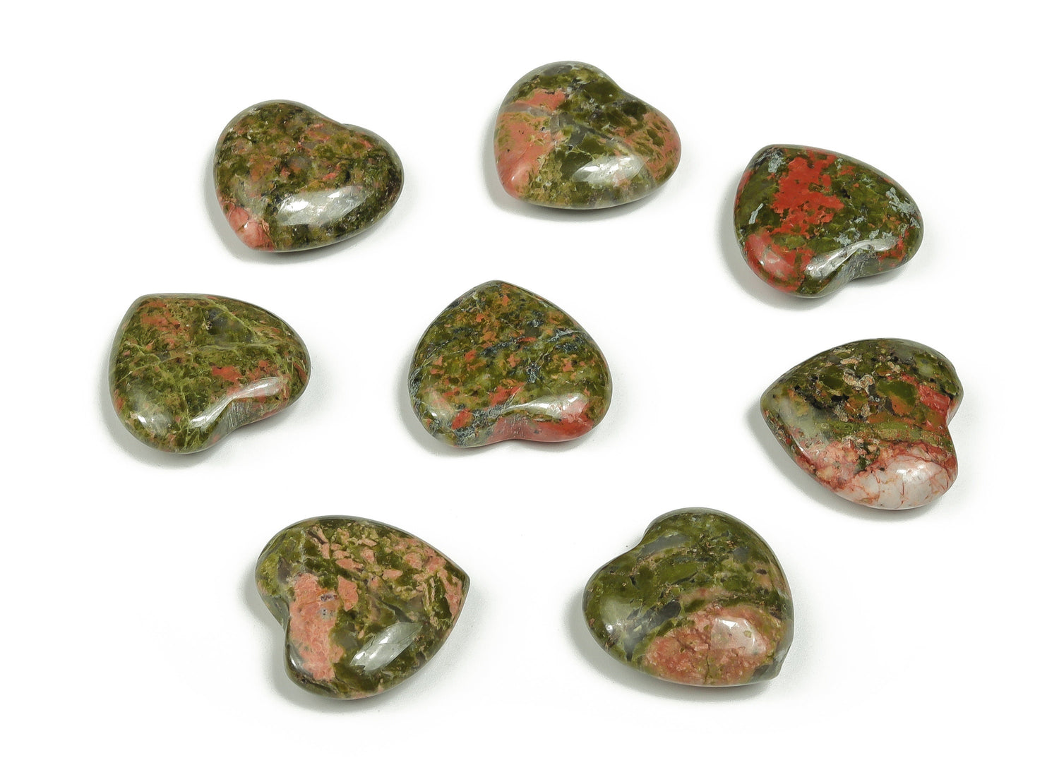 Unakite Heart Gemstone - 20X20X6mm - HE1053