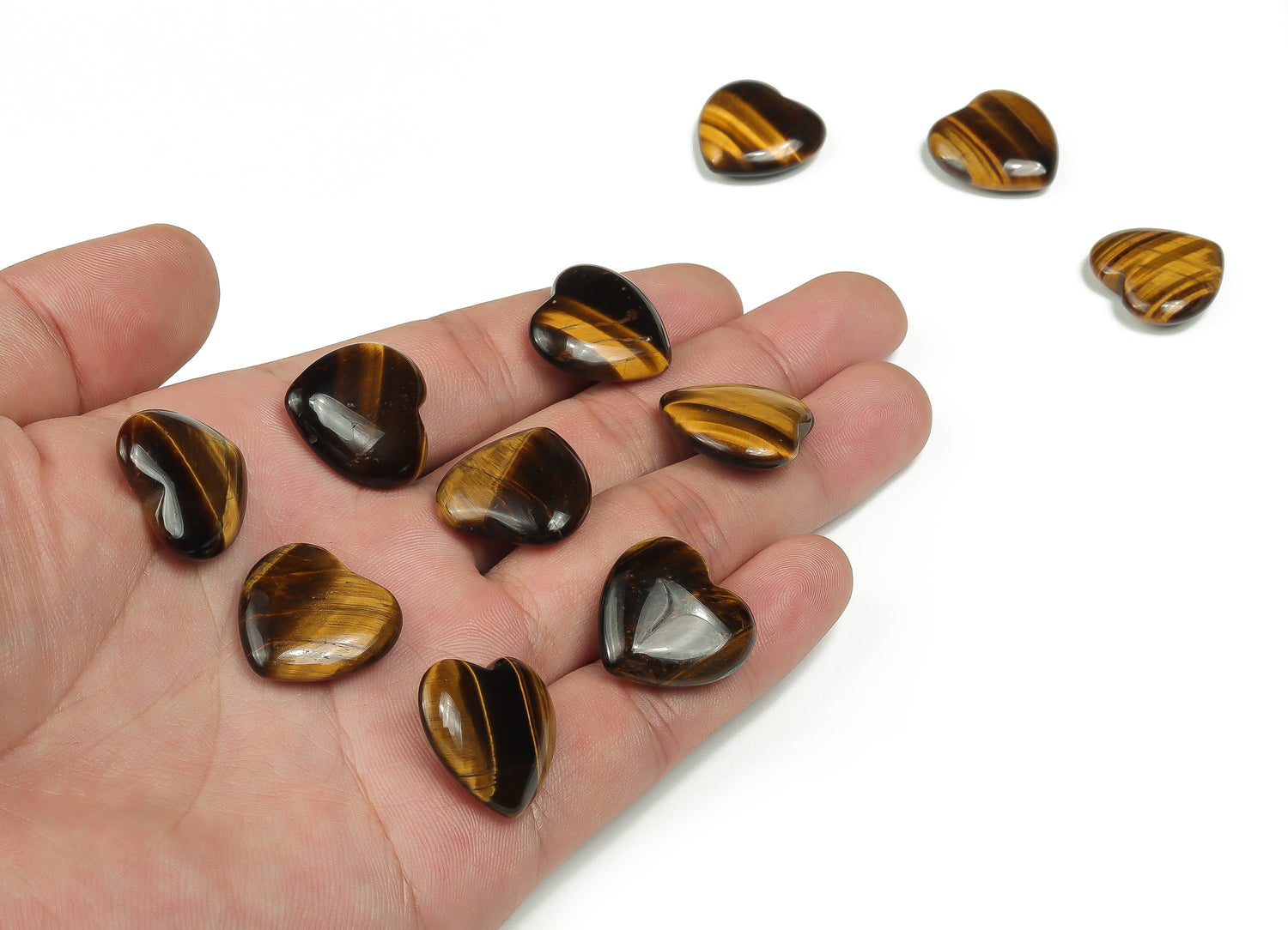 Tiger Eye Heart Gemstone - 20x20x6mm - HE1070