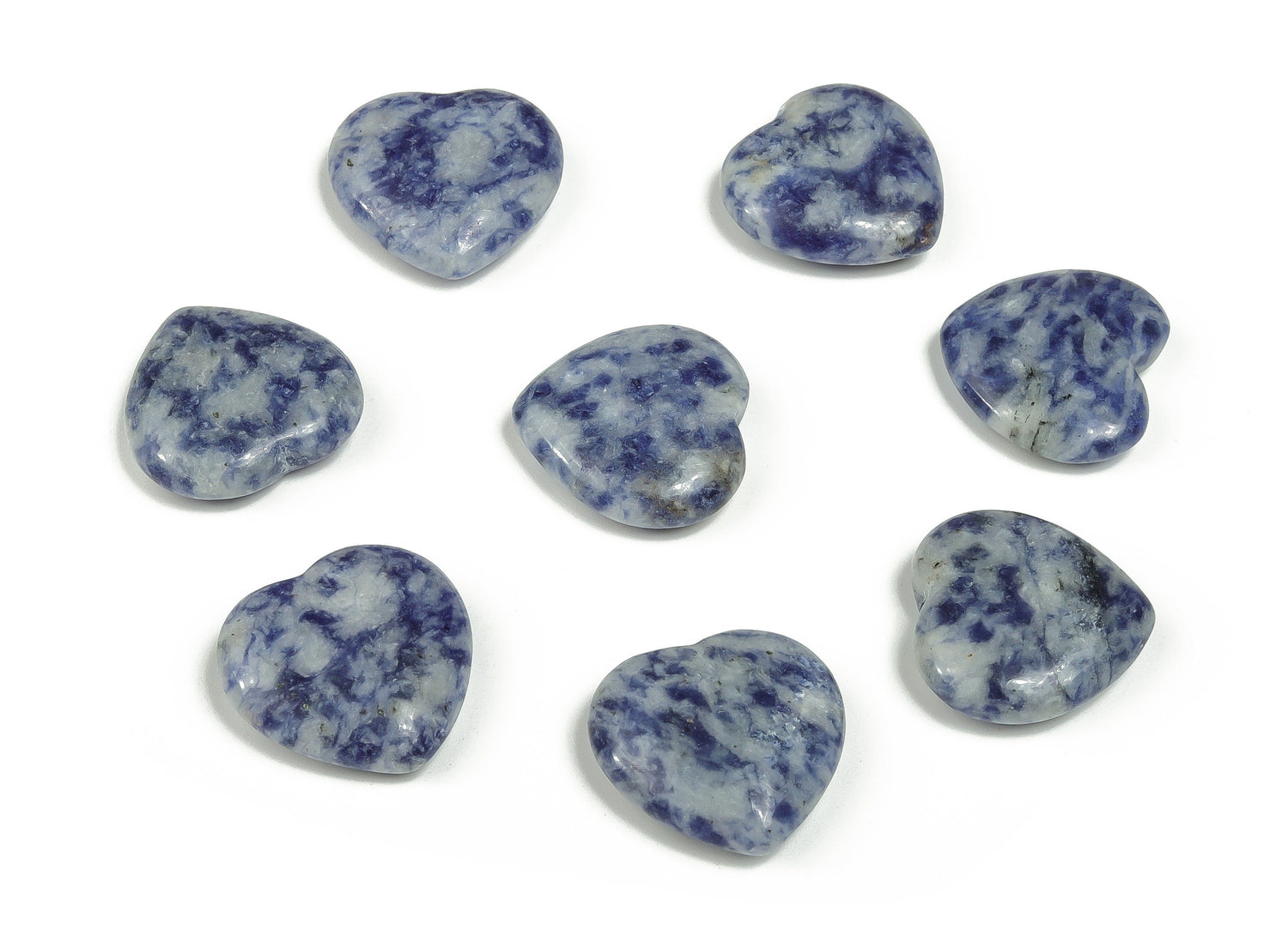 Blue Spot Jasper Heart Gemstone - 20x20x6mm - HE1075