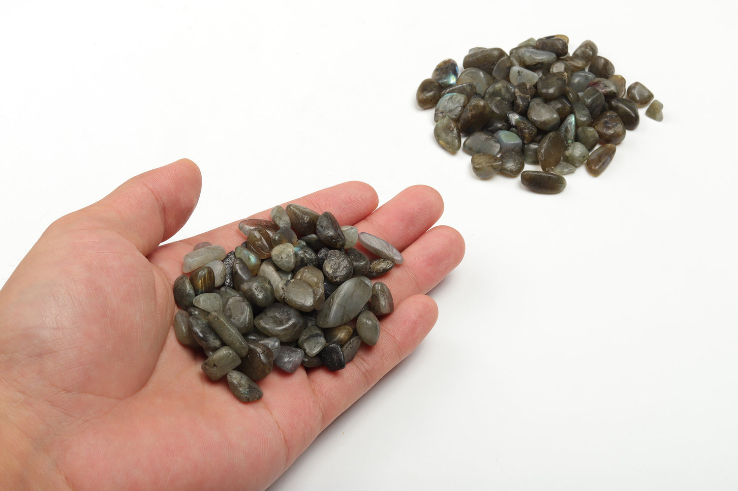 Labradorite Crystal Chips - Semi Tumbled Stone - Bulk - 7-12mm - CP1050