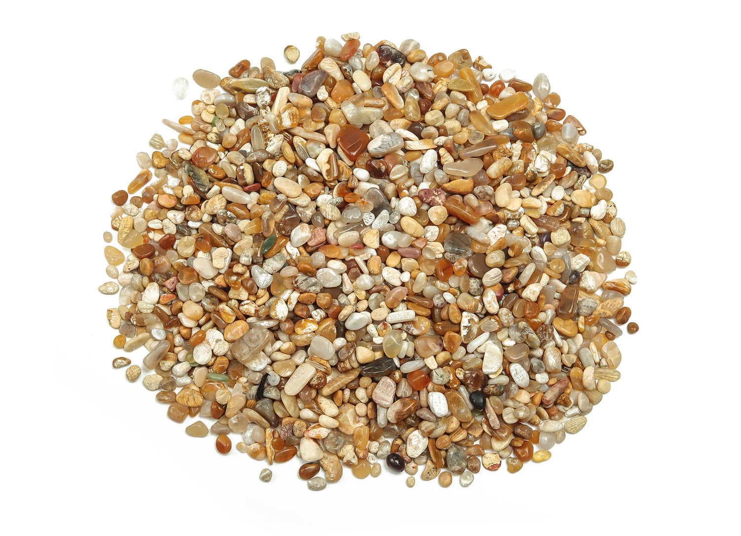 Fossil Coral Crystal Chips - Semi Tumbled Stone - Bulk - 2-6mm - CP1051