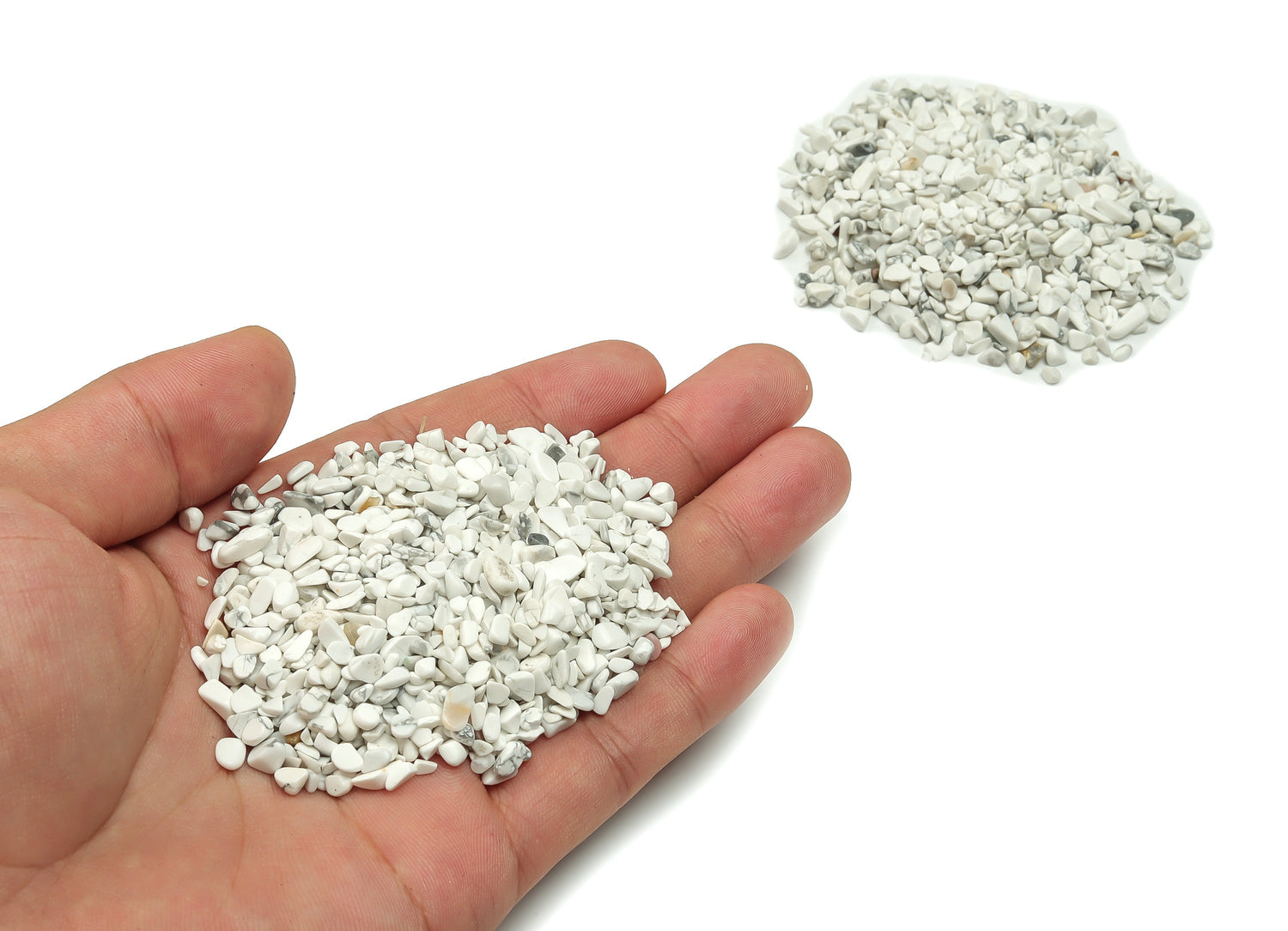 Howlite Crystal Chips - Semi Tumbled Stone - Bulk - 2-6mm - CP1057