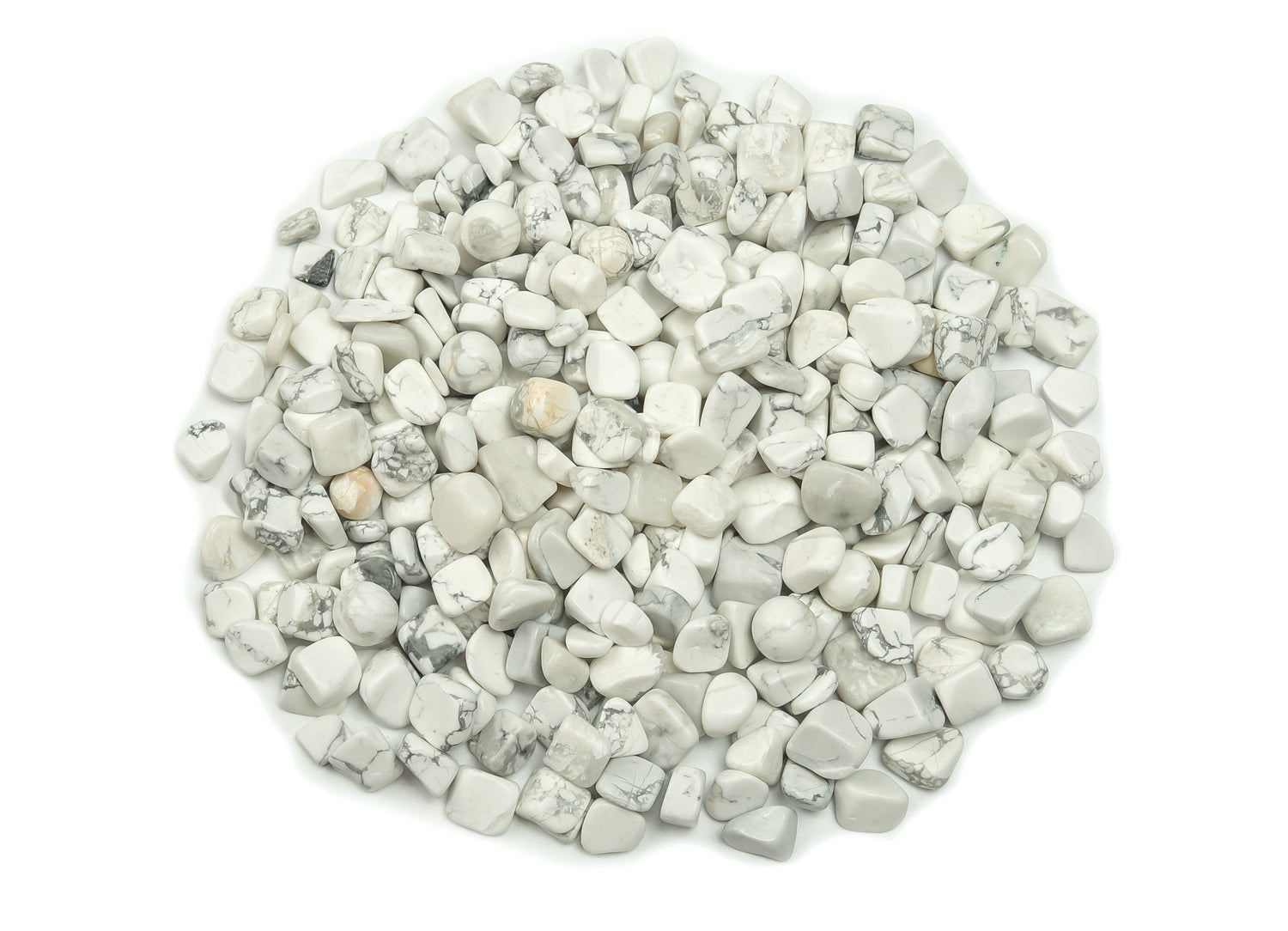 Howlite Crystal Chips - Semi Tumbled Stone - Bulk - 7-12mm - CP1058