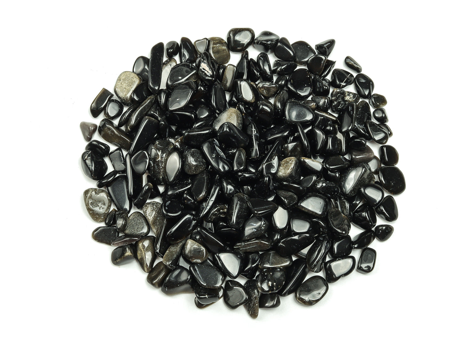 Golden Sheen Obsidian Crystal Chips - Semi Tumbled Stone - Bulk - 7-12mm - CP1060