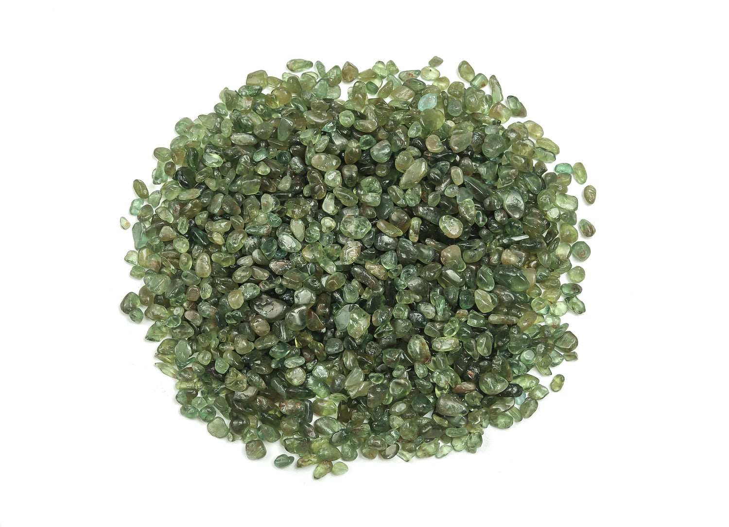 Green Apatite Crystal Chips - Semi Tumbled Stone - Bulk - 2-6mm - CP1068
