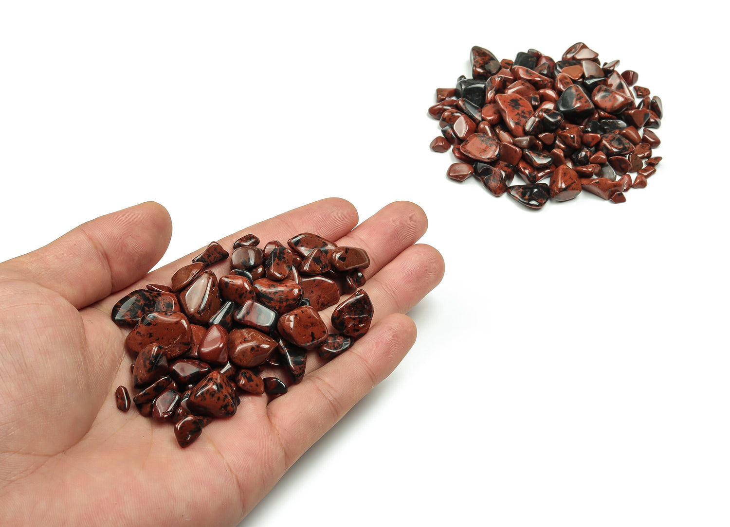 Mahogany Obsidian Crystal Chips - Semi Tumbled Stone - Bulk - 7-12mm  - CP1073