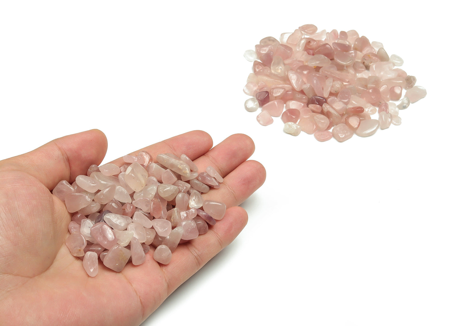 Éclats de quartz rose ?€? Pierre précieuse non percée et roulée ?€? Éclats de cristal de guérison - Décoration intérieure 7-15 mm ?€? CP1084