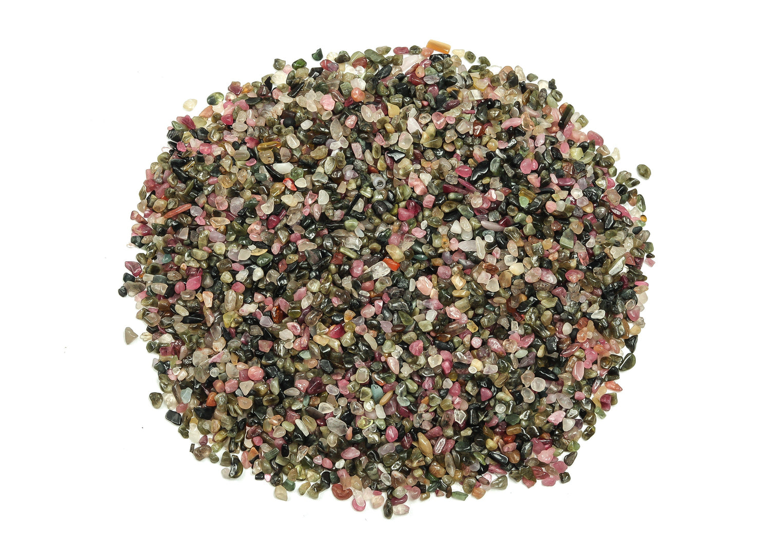 Rainbow Tourmaline Crystal Chips - Semi Tumbled Stone - Bulk - 2-6mm  - CP1087