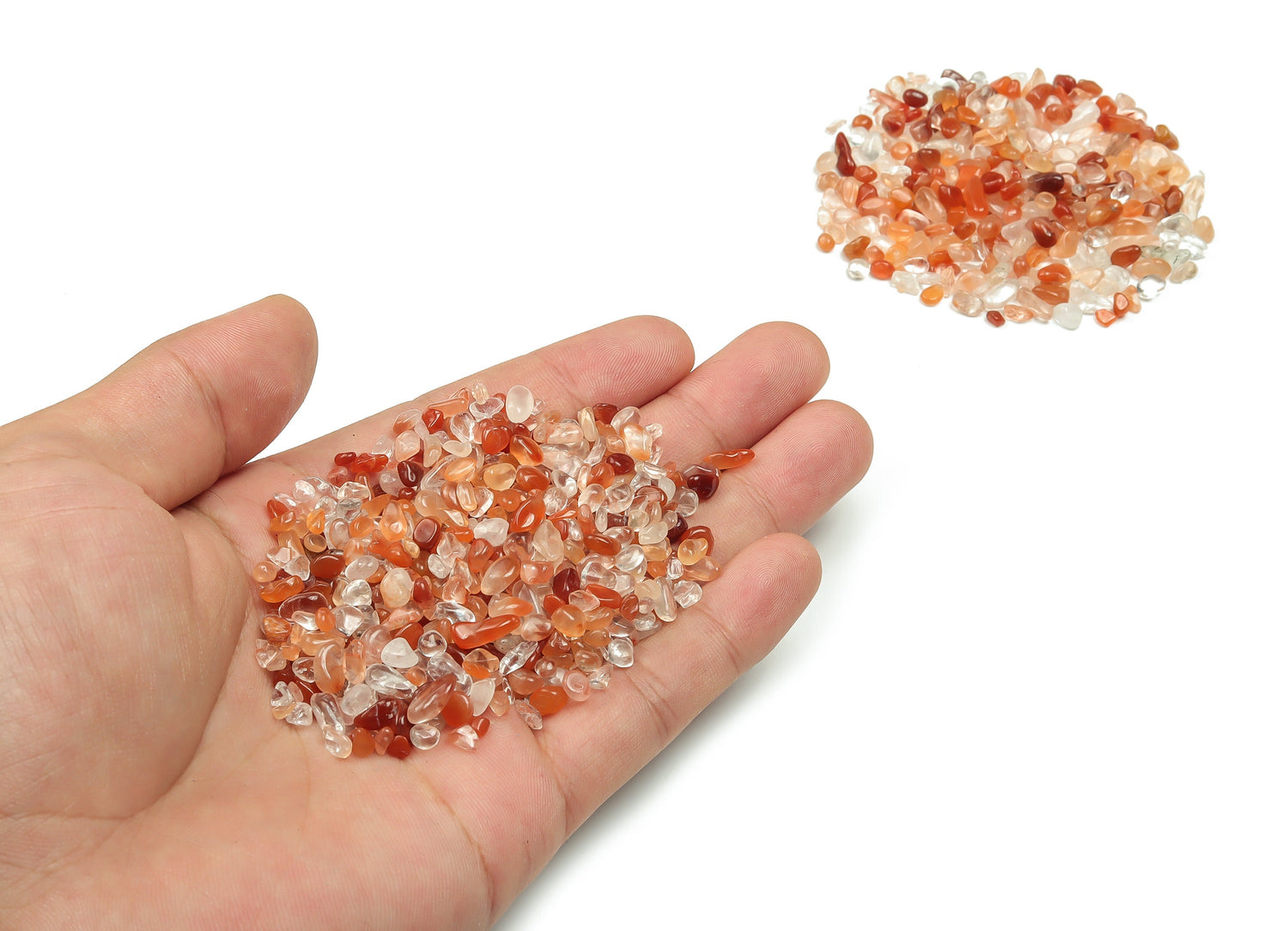 Éclats de cornaline - Cristaux roulés - Éclats de cornaline naturelle - Pierres de cornaline aux vertus curatives - 2-6 mm - CP1090