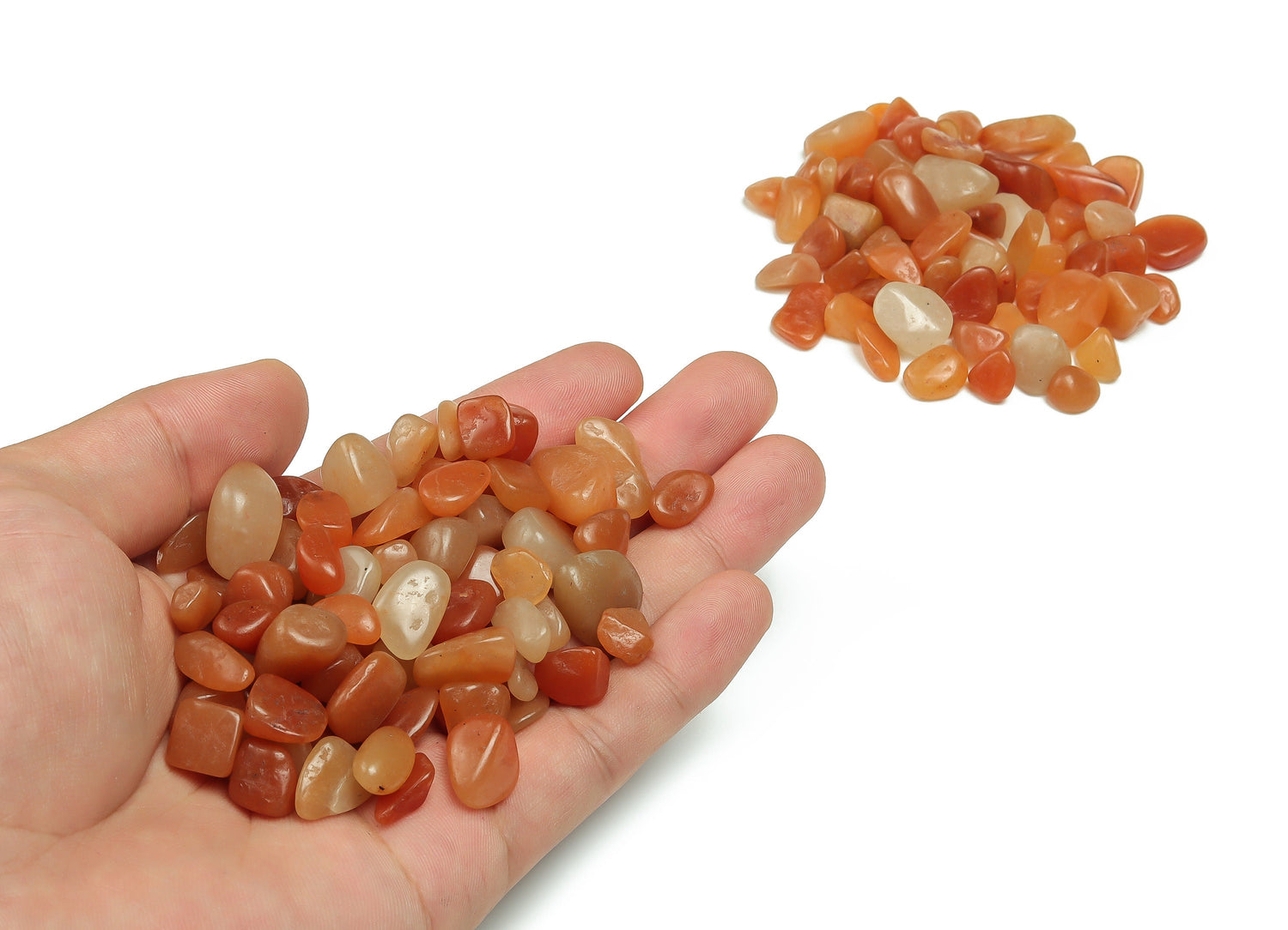 Orange Aventurine Crystal Chips - Semi Tumbled Stone - Bulk - 7-12mm - CP1113