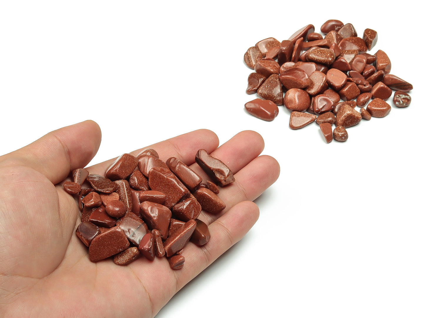 Goldstone Crystal Chips - Semi Tumbled Stone - Bulk - 7-12mm - CP1124